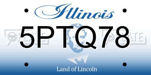 5PTQ78 Illinois License Plate