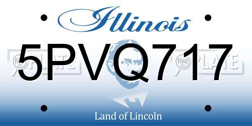 5PVQ717 Illinois License Plate