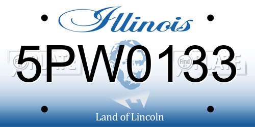 5PW0133 Illinois License Plate