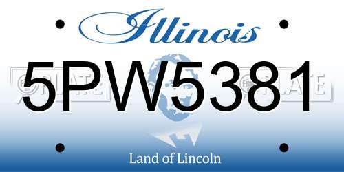 5PW5381 Illinois License Plate