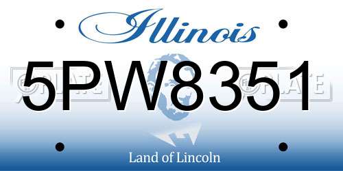 5PW8351 Illinois License Plate