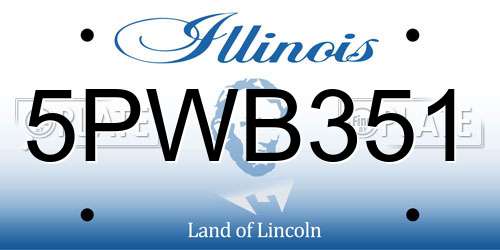 5PWB351 Illinois License Plate