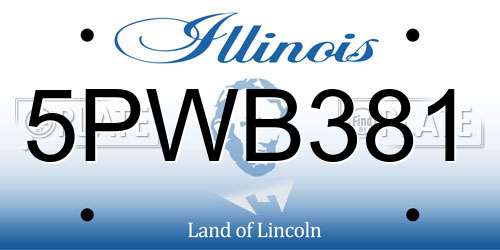 5PWB381 Illinois License Plate