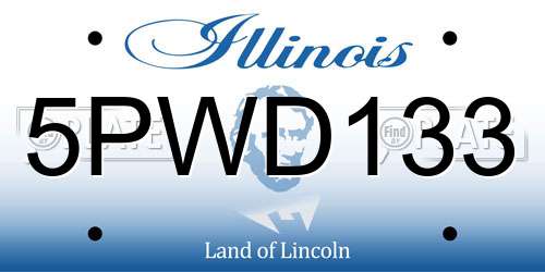 5PWD133 Illinois License Plate