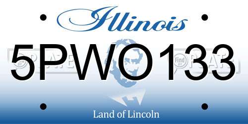 5PWO133 Illinois License Plate