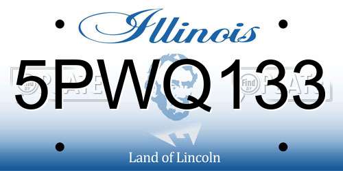 5PWQ133 Illinois License Plate