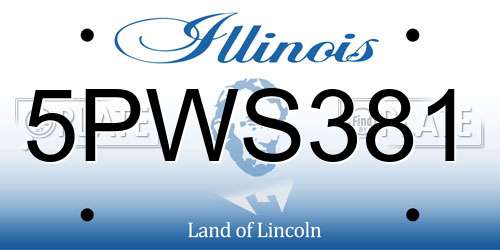 5PWS381 Illinois License Plate