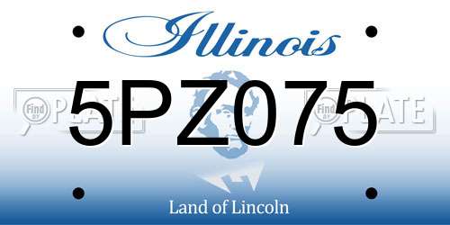 5PZ075 Illinois License Plate