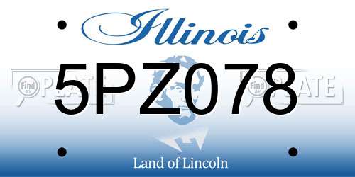 5PZ078 Illinois License Plate