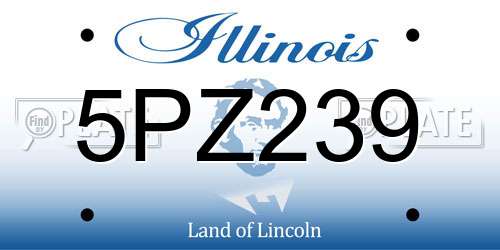 5PZ239 Illinois License Plate