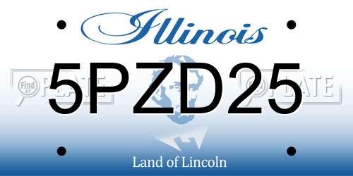5PZD25 Illinois License Plate