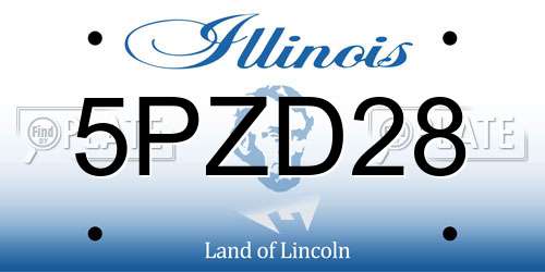 5PZD28 Illinois License Plate