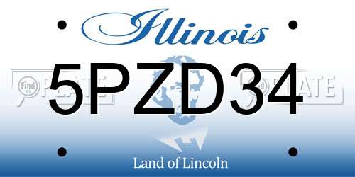5PZD34 Illinois License Plate