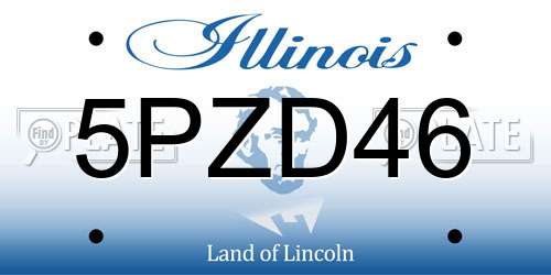 5PZD46 Illinois License Plate