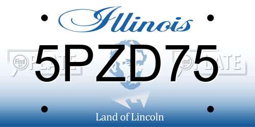 5PZD75 Illinois License Plate