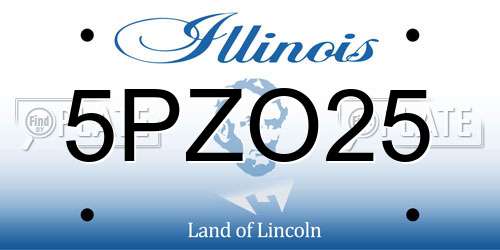 5PZO25 Illinois License Plate