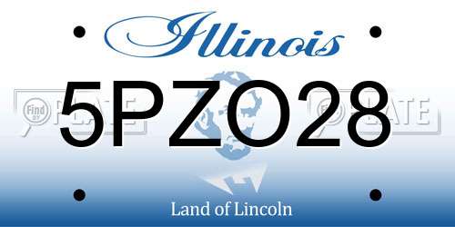 5PZO28 Illinois License Plate