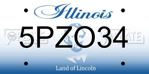 5PZO34 Illinois License Plate