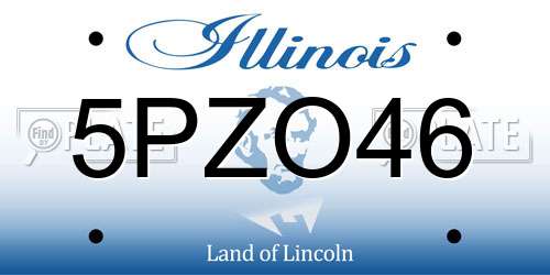 5PZO46 Illinois License Plate