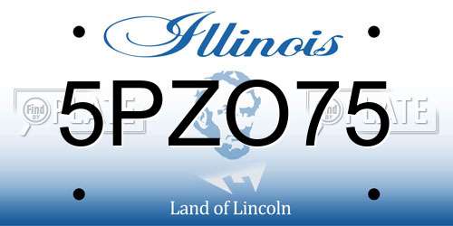 5PZO75 Illinois License Plate