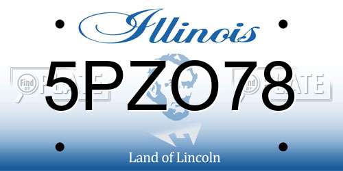 5PZO78 Illinois License Plate