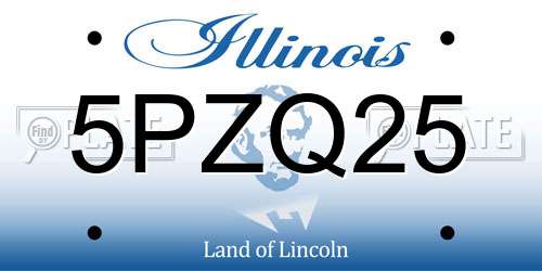 5PZQ25 Illinois License Plate