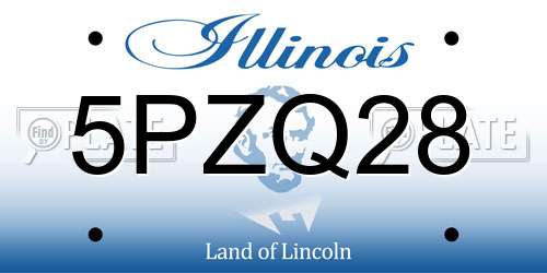5PZQ28 Illinois License Plate