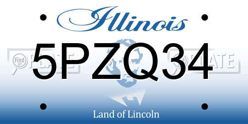 5PZQ34 Illinois License Plate