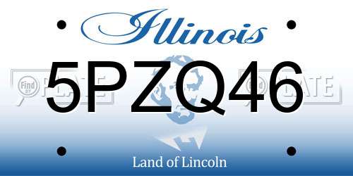 5PZQ46 Illinois License Plate