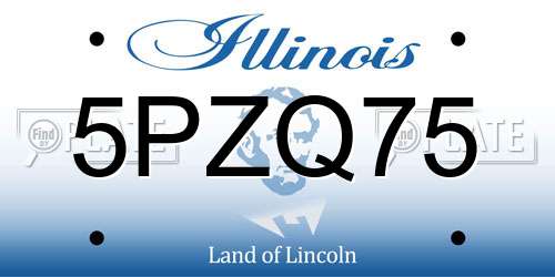 5PZQ75 Illinois License Plate