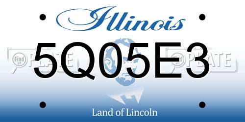 5Q05E3 Illinois License Plate