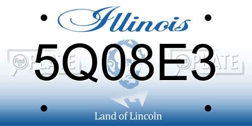 5Q08E3 Illinois License Plate