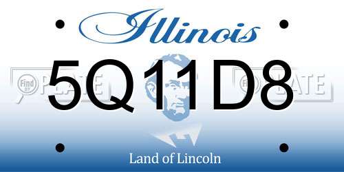 5Q11D8 Illinois License Plate