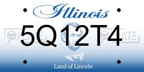 5Q12T4 Illinois License Plate