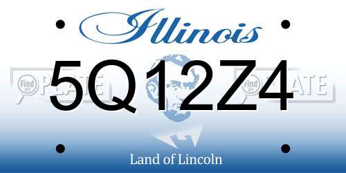 5Q12Z4 Illinois License Plate