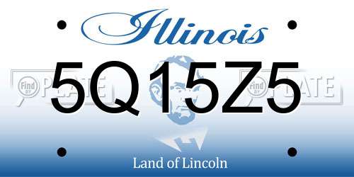 5Q15Z5 Illinois License Plate