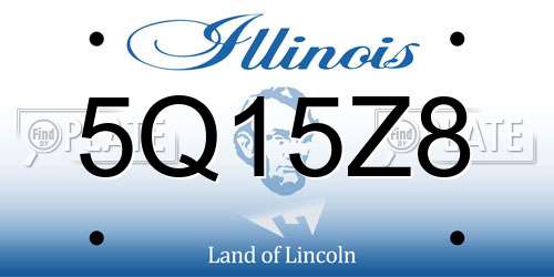 5Q15Z8 Illinois License Plate