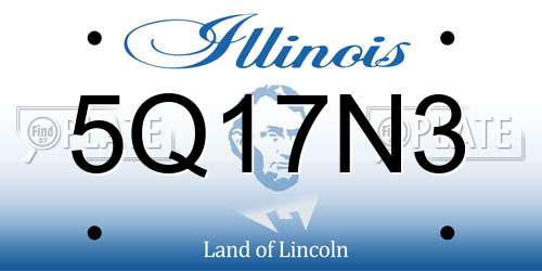 5Q17N3 Illinois License Plate