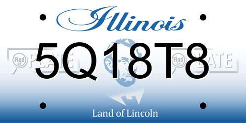5Q18T8 Illinois License Plate