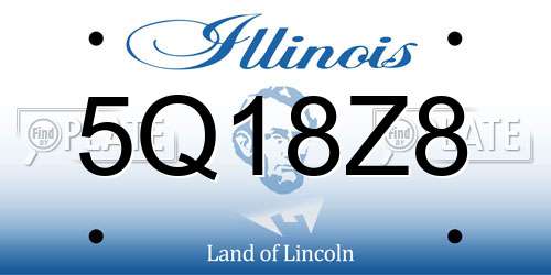 5Q18Z8 Illinois License Plate