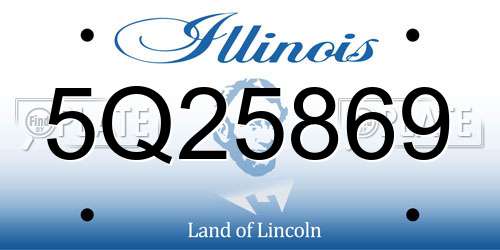 5Q25869 Illinois License Plate