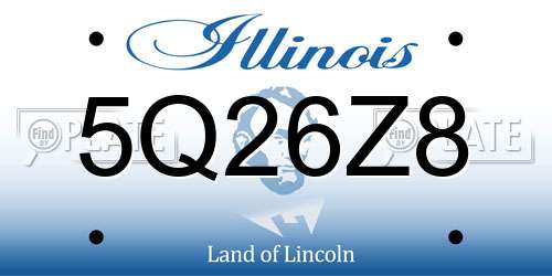 5Q26Z8 Illinois License Plate