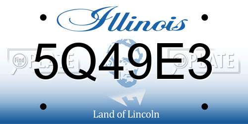 5Q49E3 Illinois License Plate