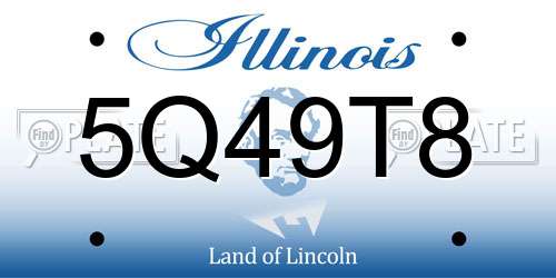 5Q49T8 Illinois License Plate