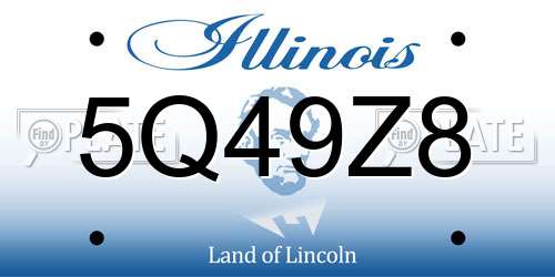 5Q49Z8 Illinois License Plate