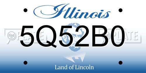 5Q52B0 Illinois License Plate