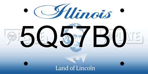 5Q57B0 Illinois License Plate