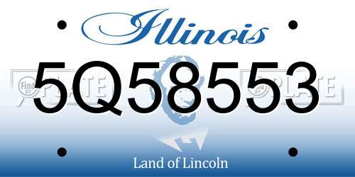 5Q58553 Illinois License Plate