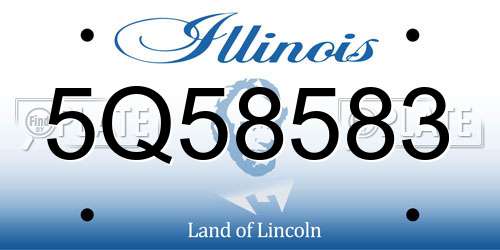 5Q58583 Illinois License Plate