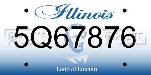 5Q67876 Illinois License Plate